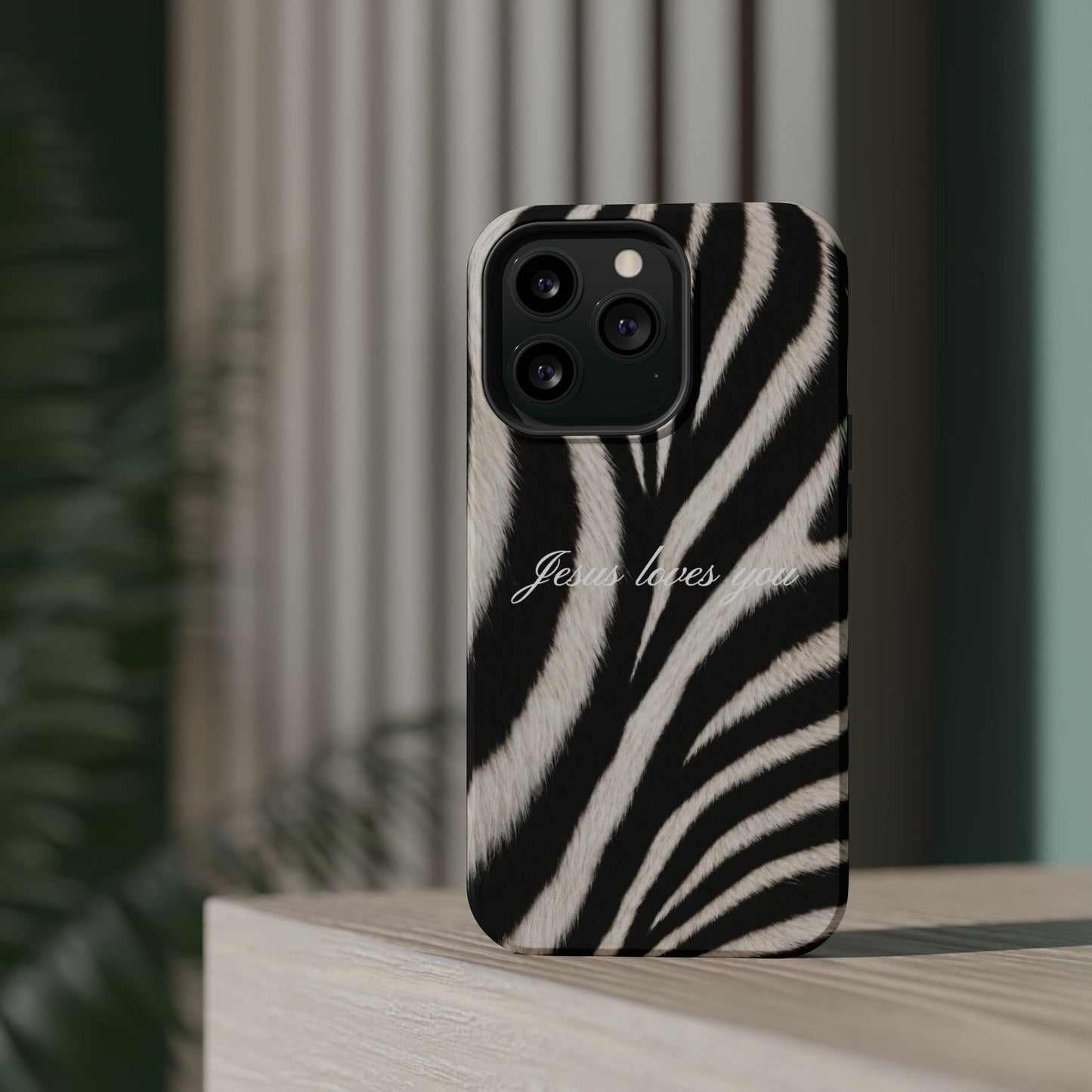 Jesus loves you Zebra MagSafe Phone Case