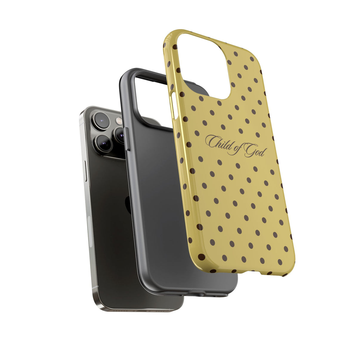 Child of God Brown & Yellow Polka Dot Phone Case