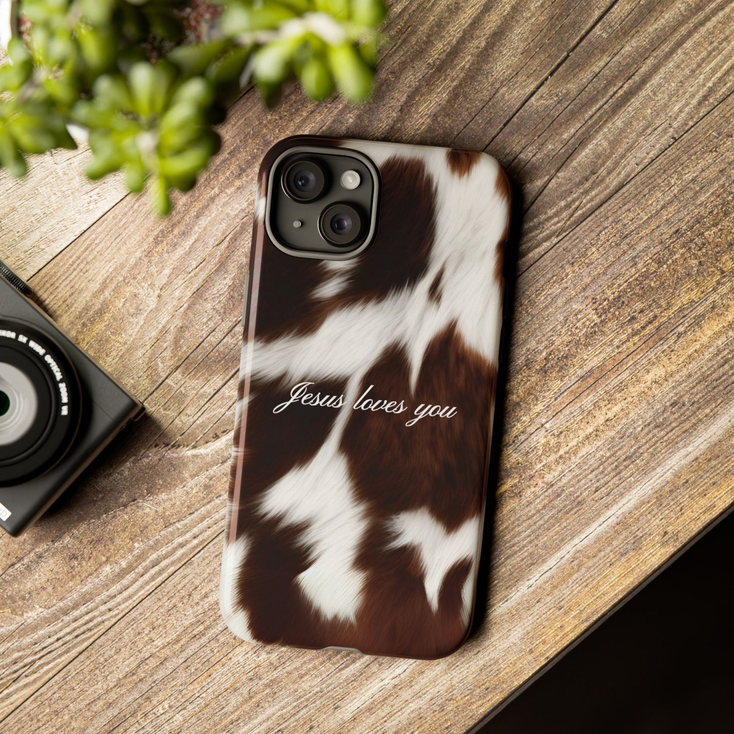 Jesus loves you Cow Phone Case