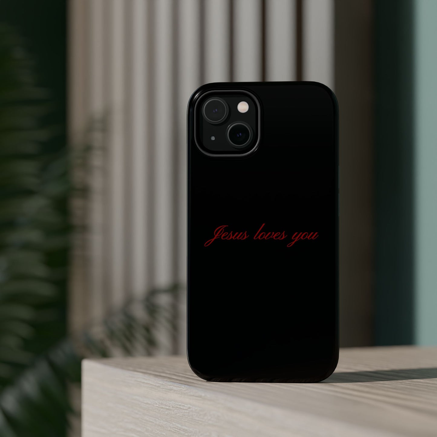 Jesus loves you Black MagSafe Phone Case