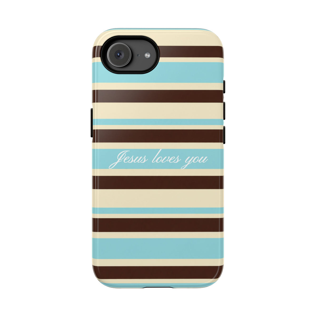 Jesus Loves You Aqua Stripe Phone Case