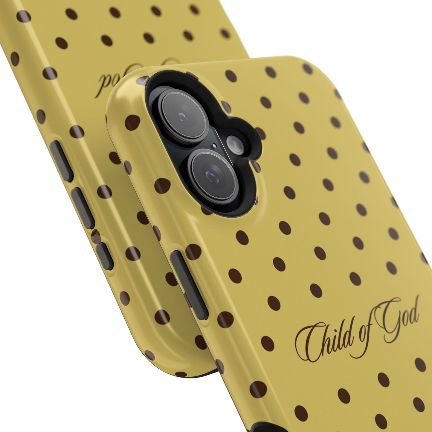 Child of God Yellow and Brown Polka Dot MagSafe Phone Case
