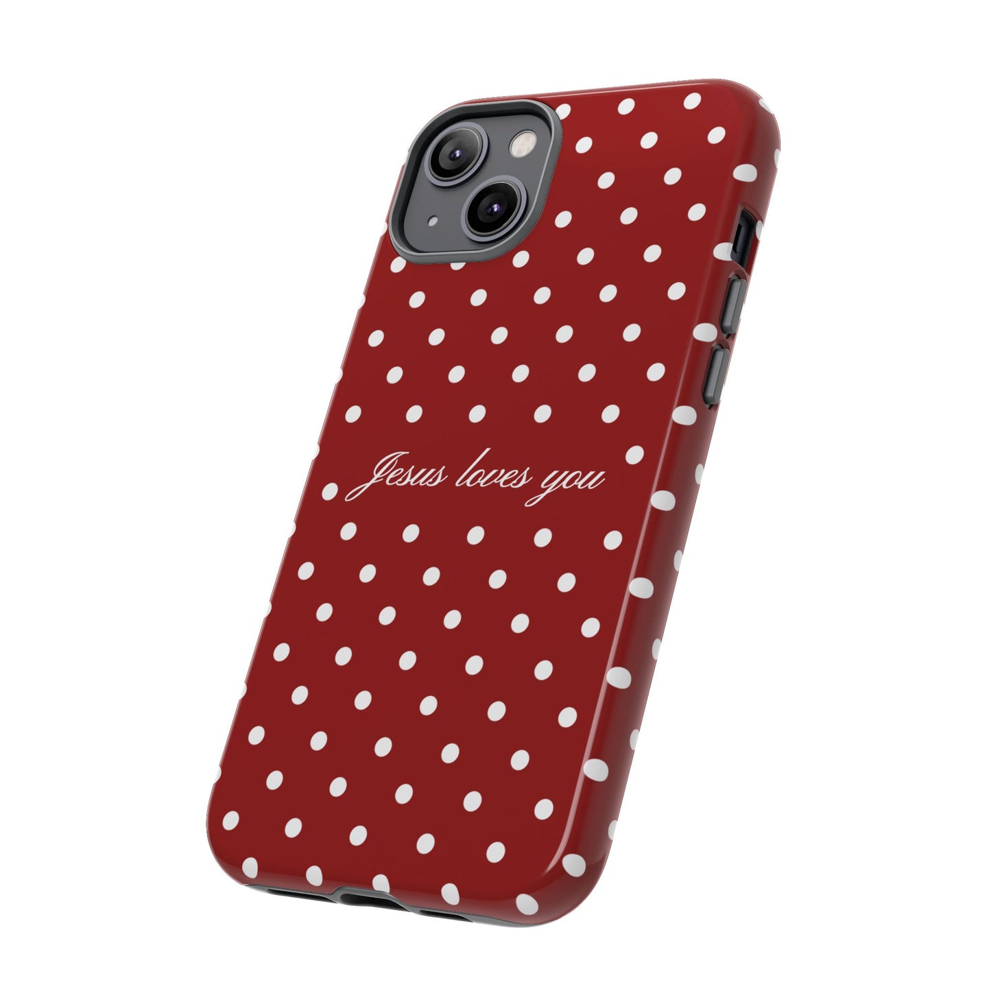 Jesus loves you Red Polka Dot Phone Case