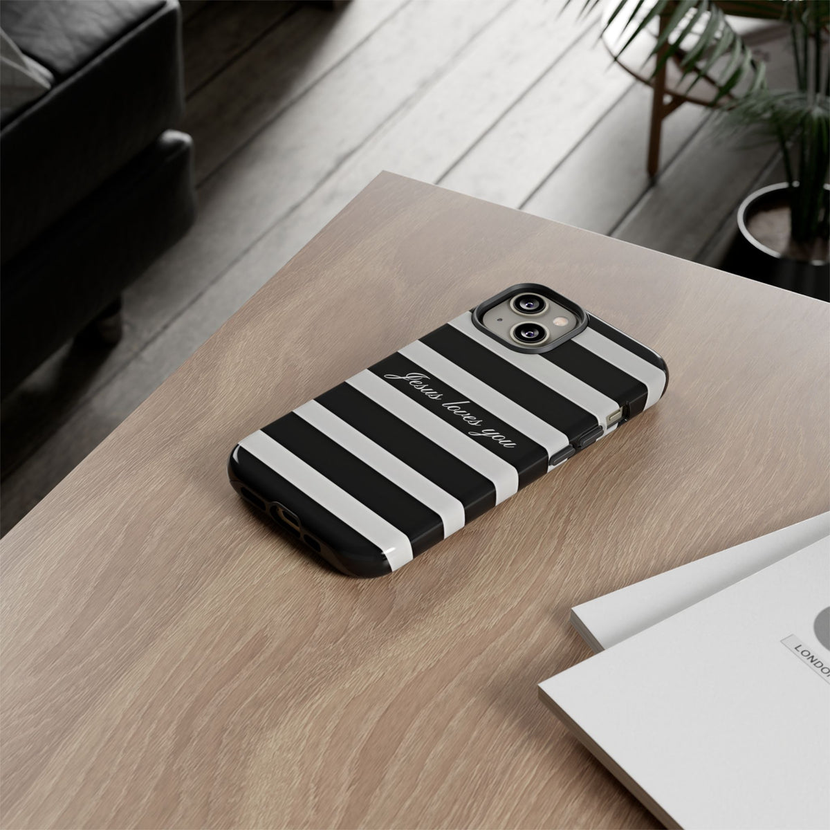 Jesus loves you Stripe Phone Case
