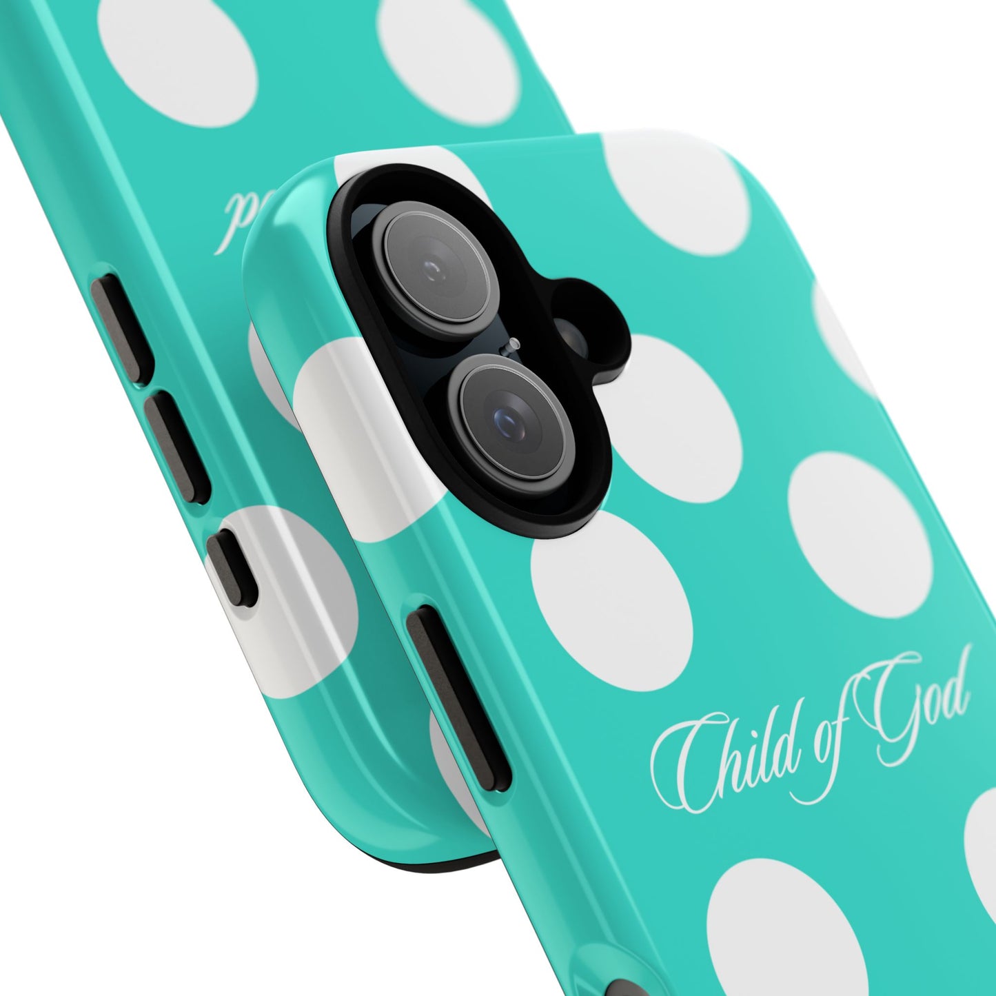 Child of God Turquoise Polka Dot Phone Case