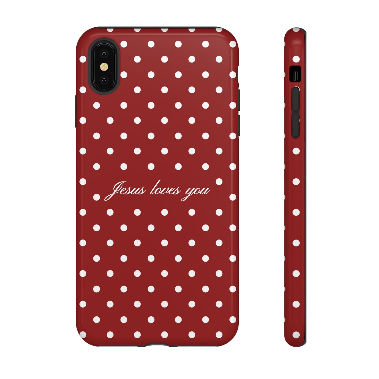 Jesus loves you Red Polka Dot Phone Case