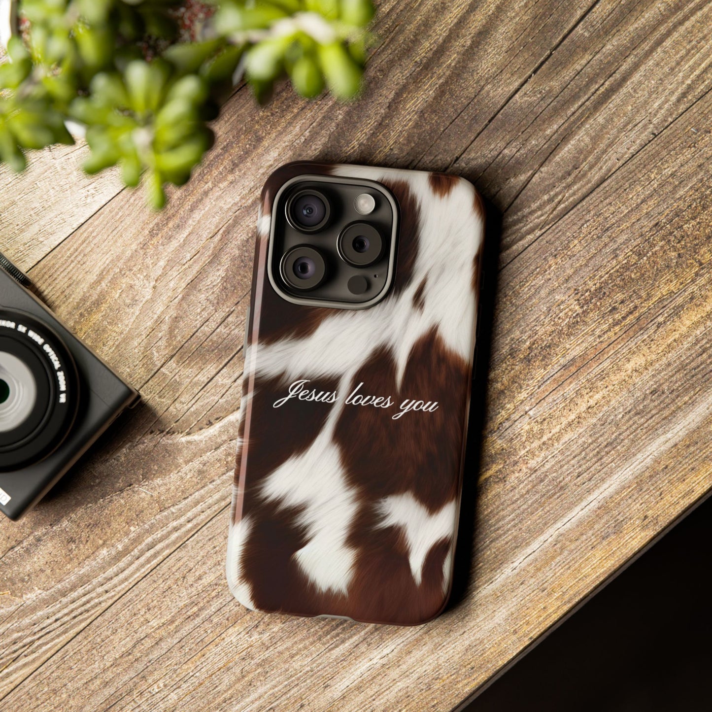 Jesus loves you Cow Phone Case