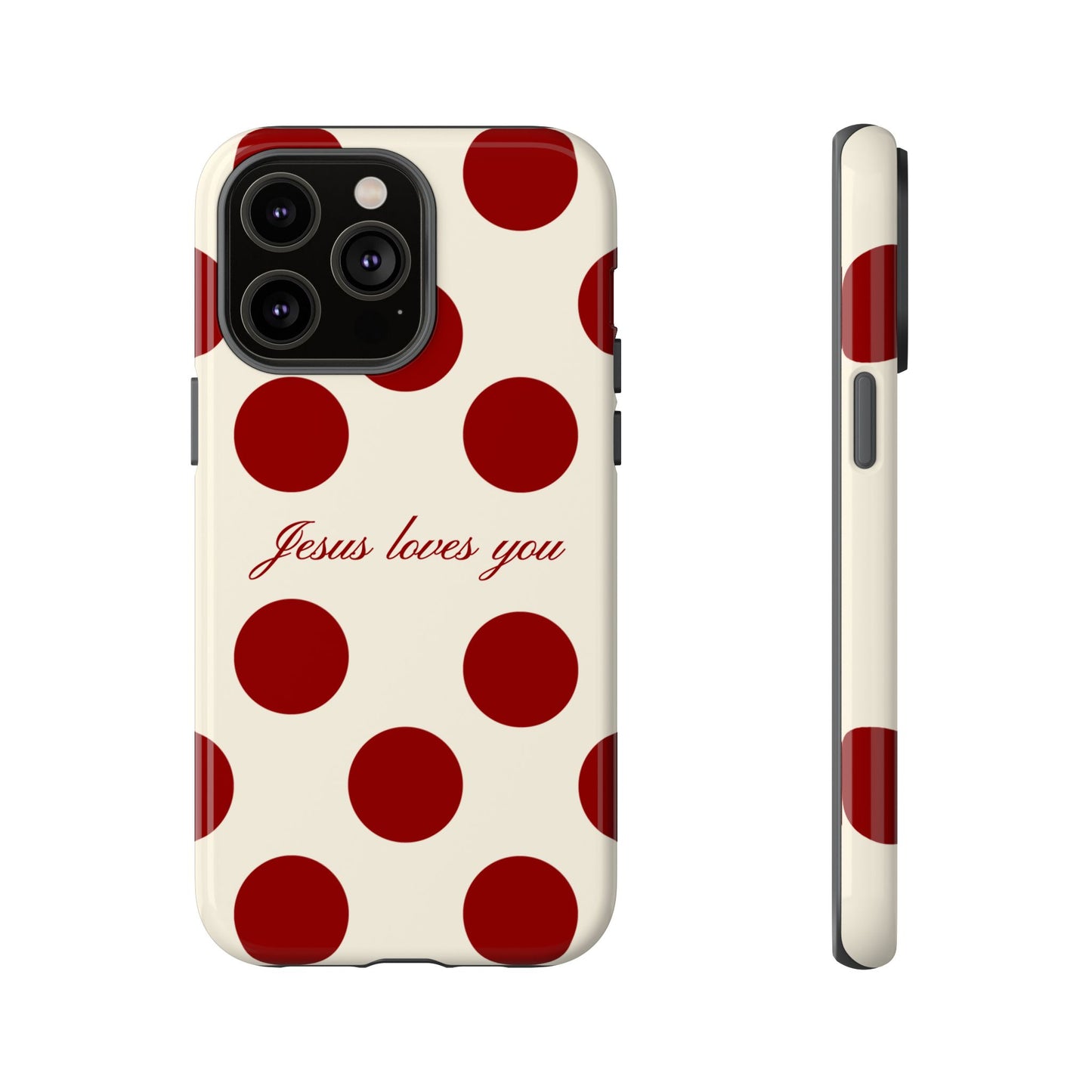 Jesus loves you Red and Créame Phone Case