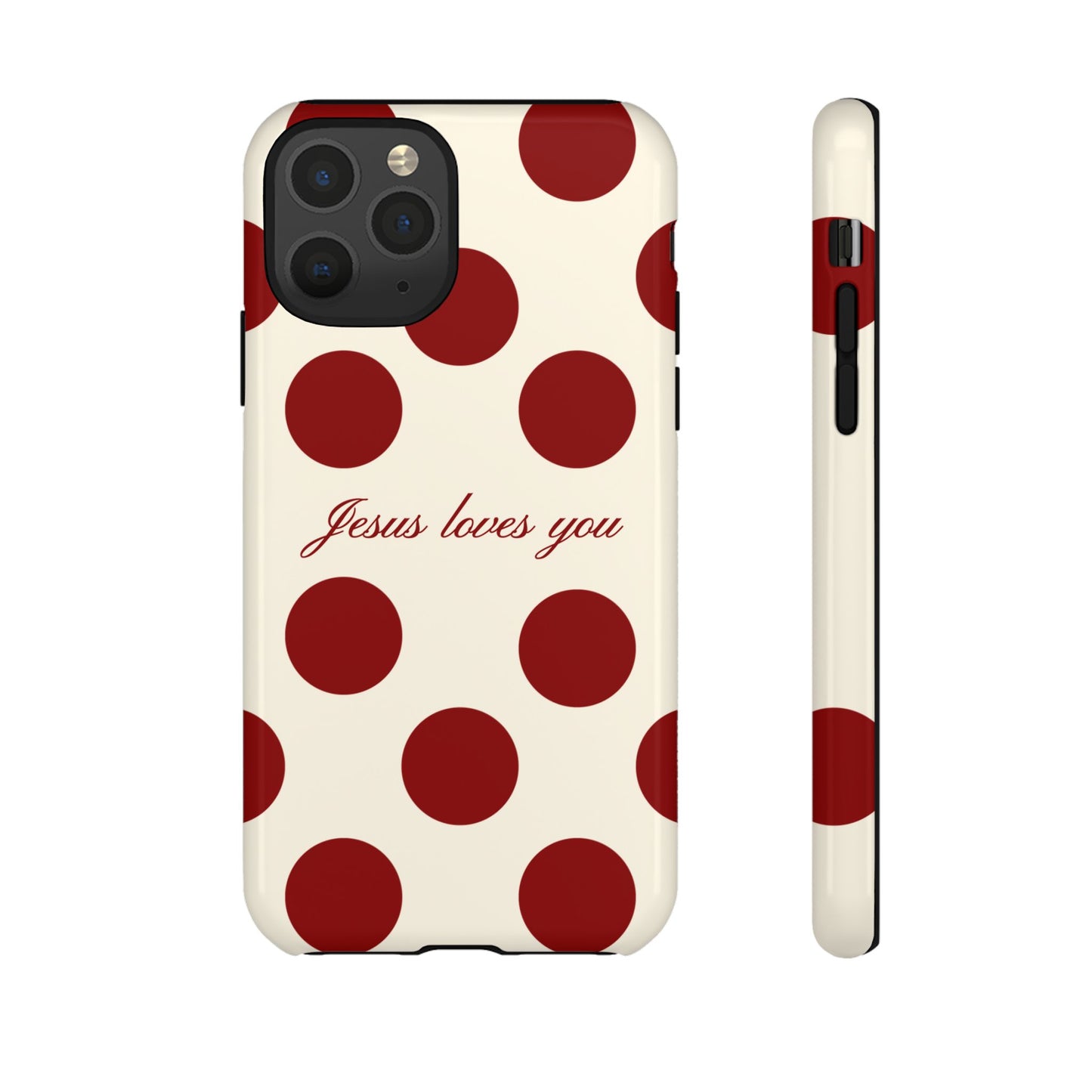 Jesus loves you Red and Créame Phone Case
