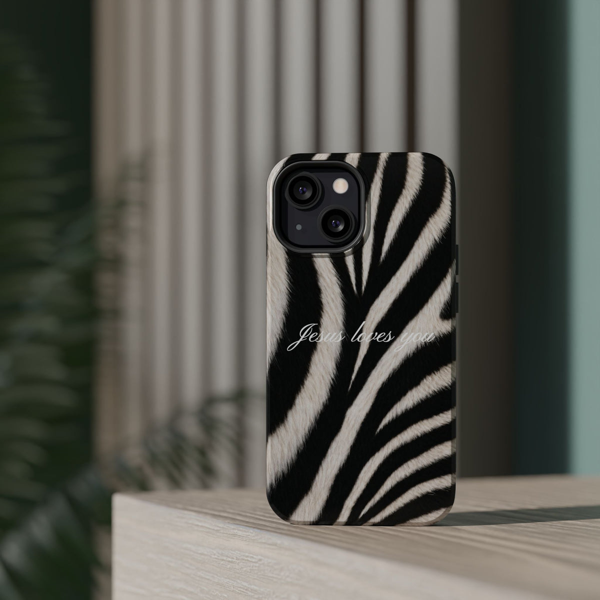 Jesus loves you Zebra MagSafe Phone Case