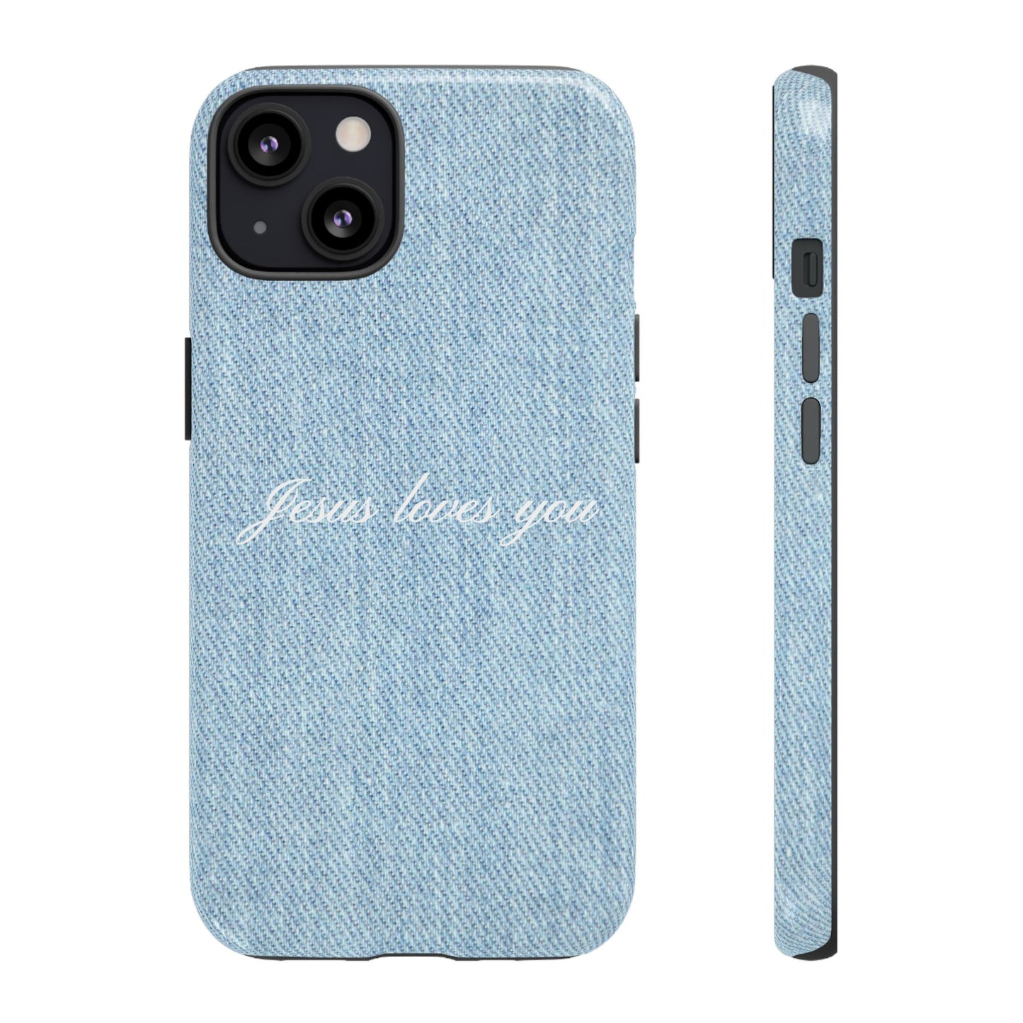 Jesus loves you Denim Phone Case