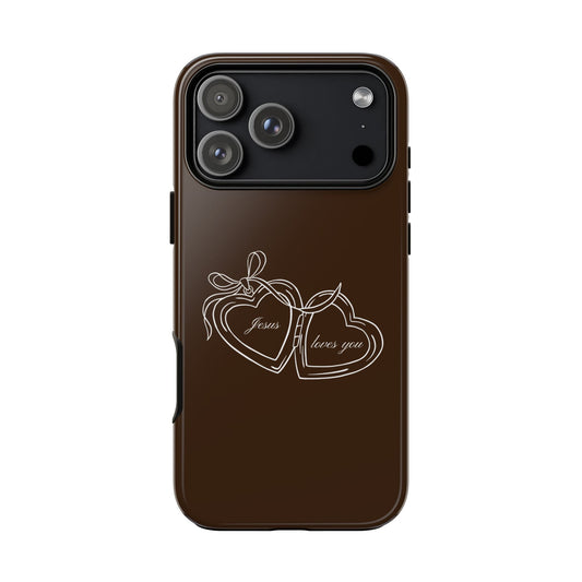 Jesus loves you Locket Espresso Phone Case