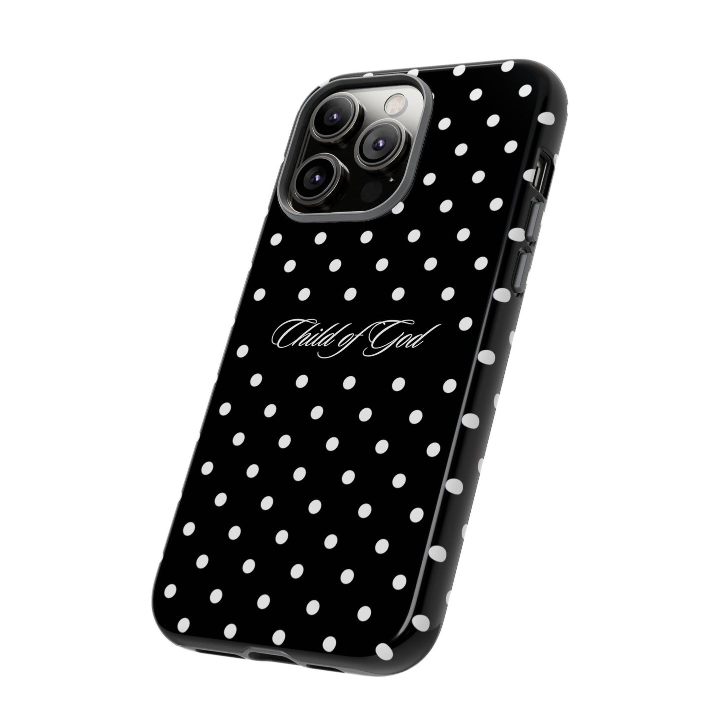 Child of God Black Polka Dot Phone Case