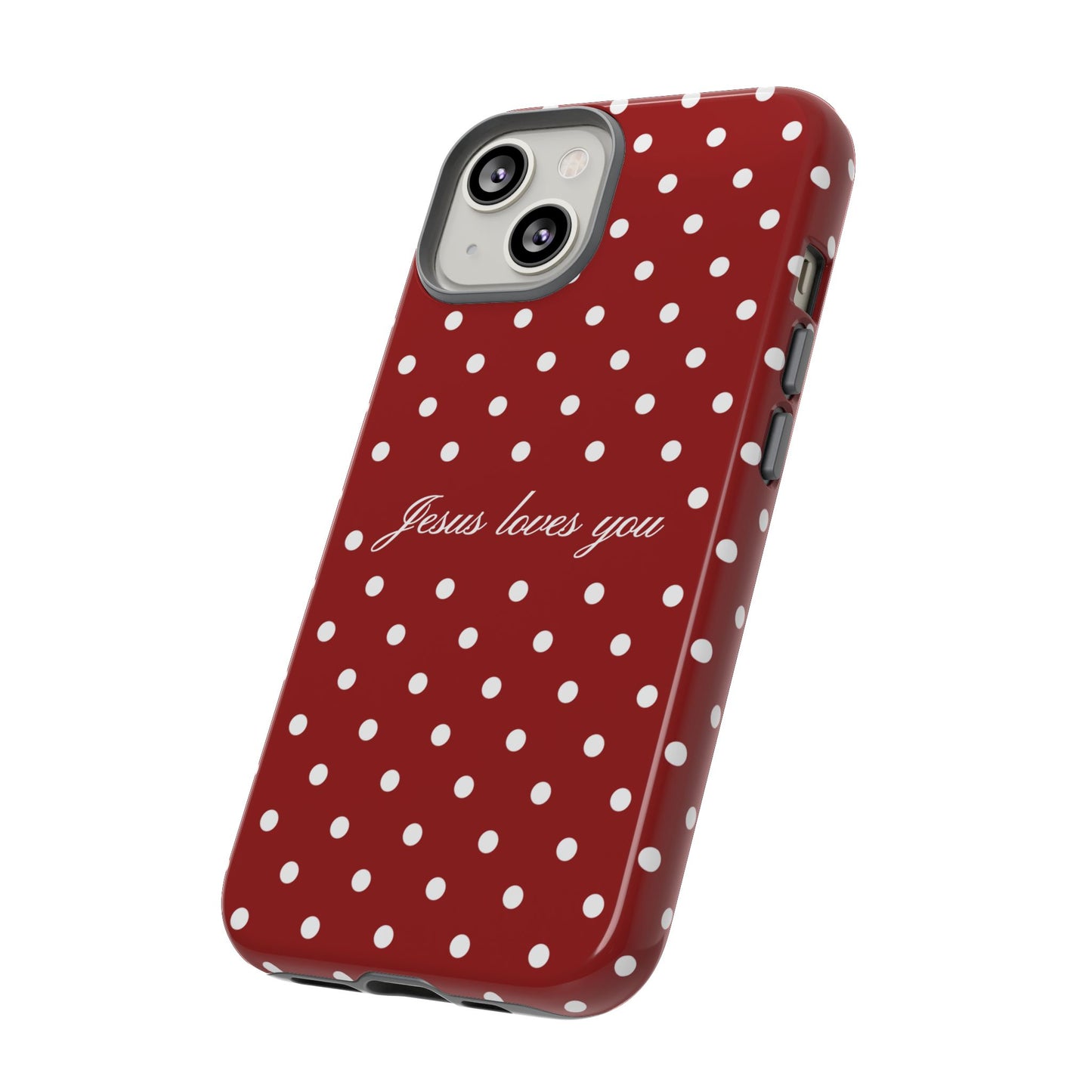 Jesus loves you Red Polka Dot Phone Case