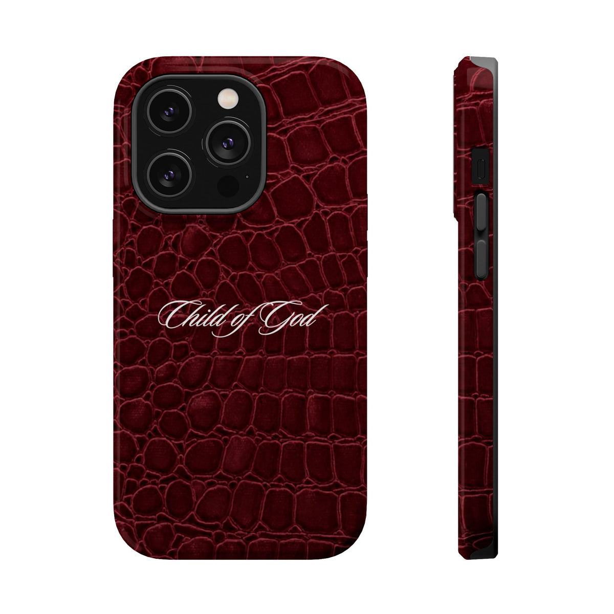 Child of God Burgundy Croc MagSafe Phone Case