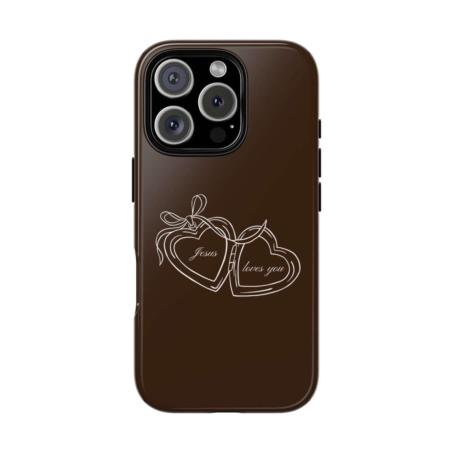 Jesus loves you Locket Espresso Phone Case