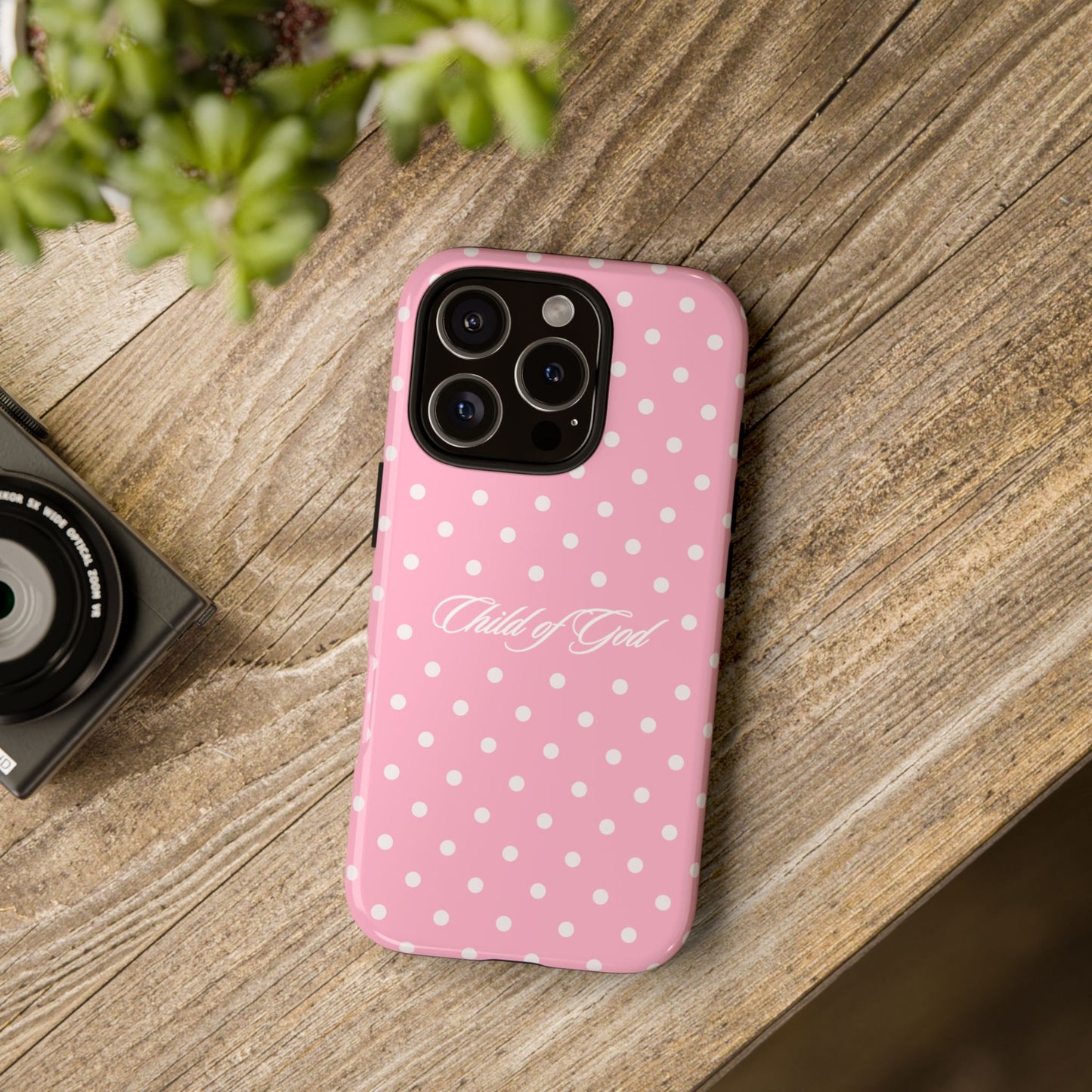 Child of God Pink Polka Dot Phone Case