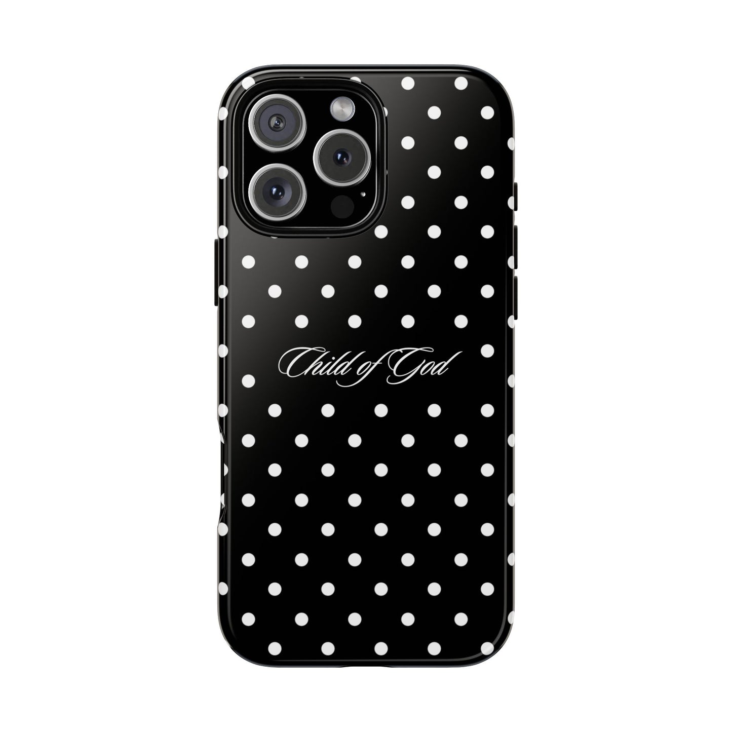 Child of God Black Polka Dot Phone Case