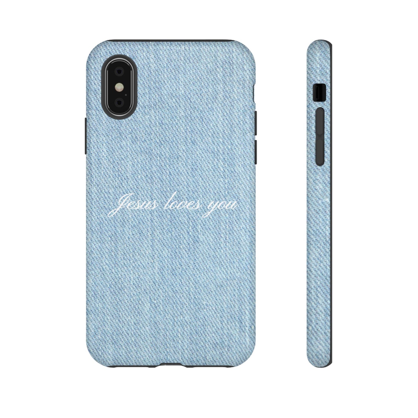 Jesus loves you Denim Phone Case