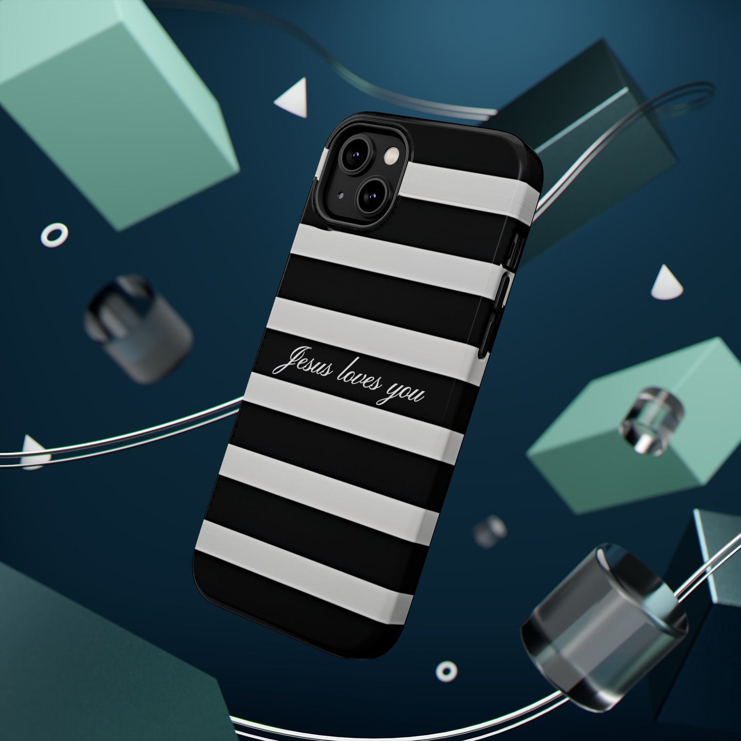 Jesus loves you Striped MagSafe Phone Case