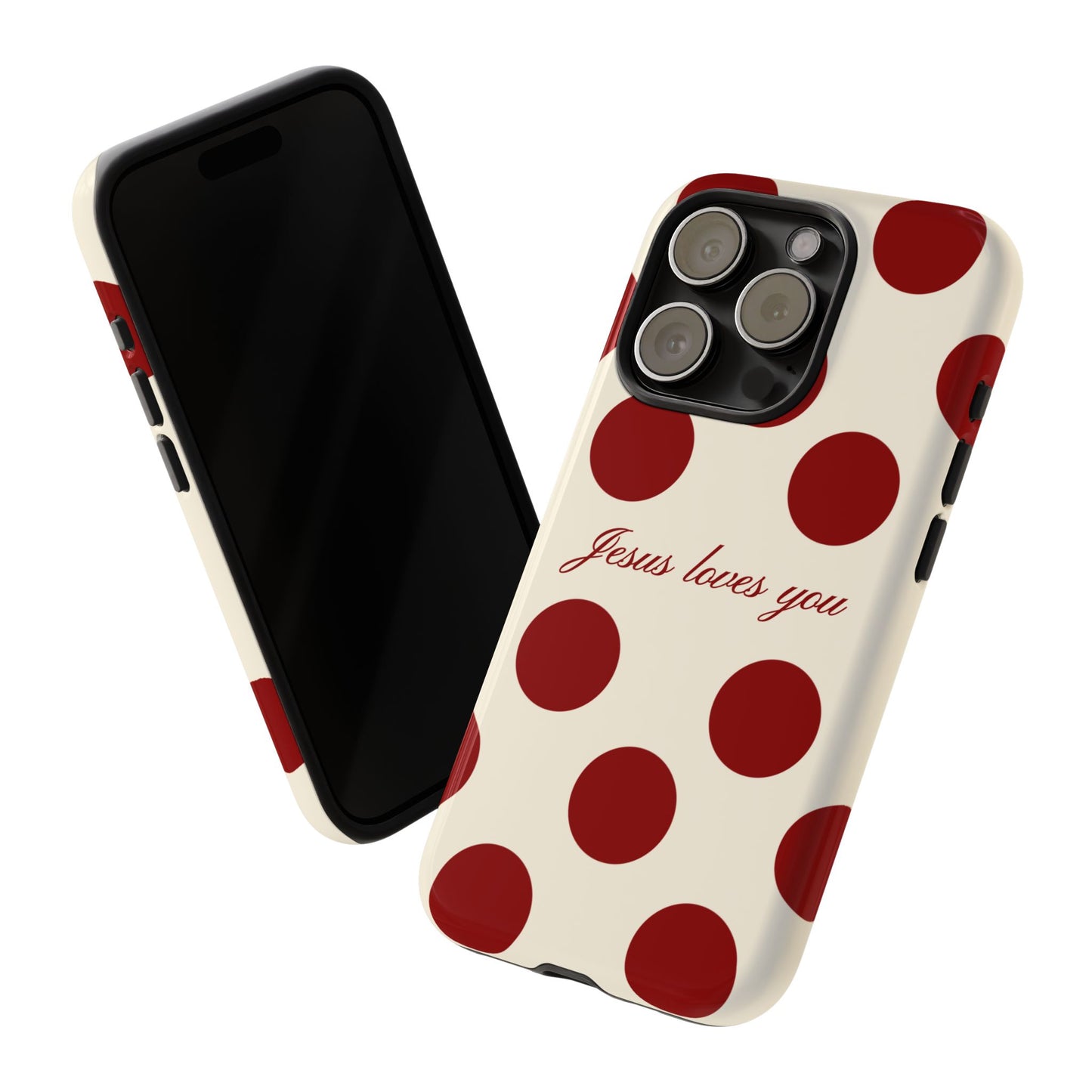 Jesus loves you Red and Créame Phone Case