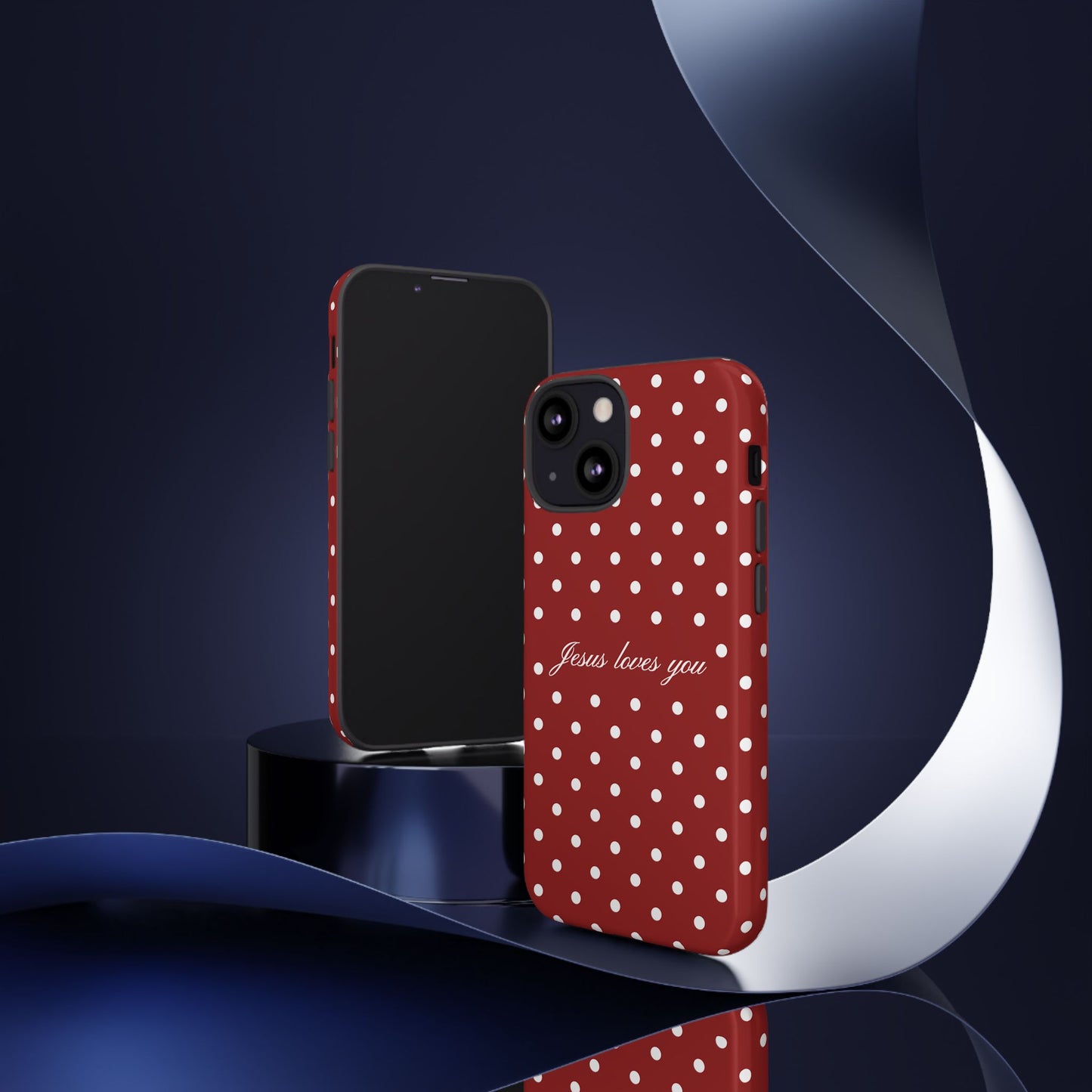 Jesus loves you Red Polka Dot Phone Case