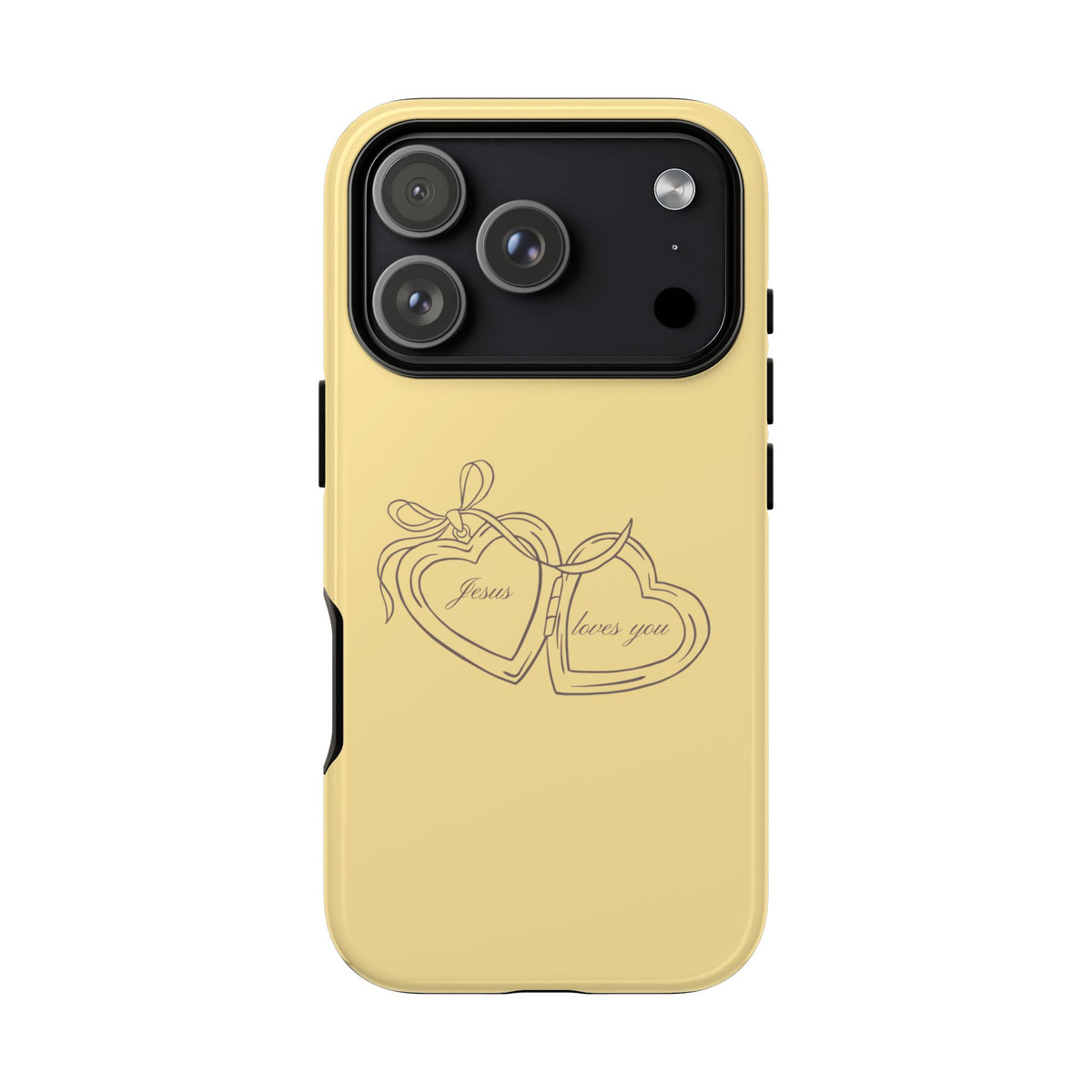 Jesus loves you Locket Butter Yellow Phone Case