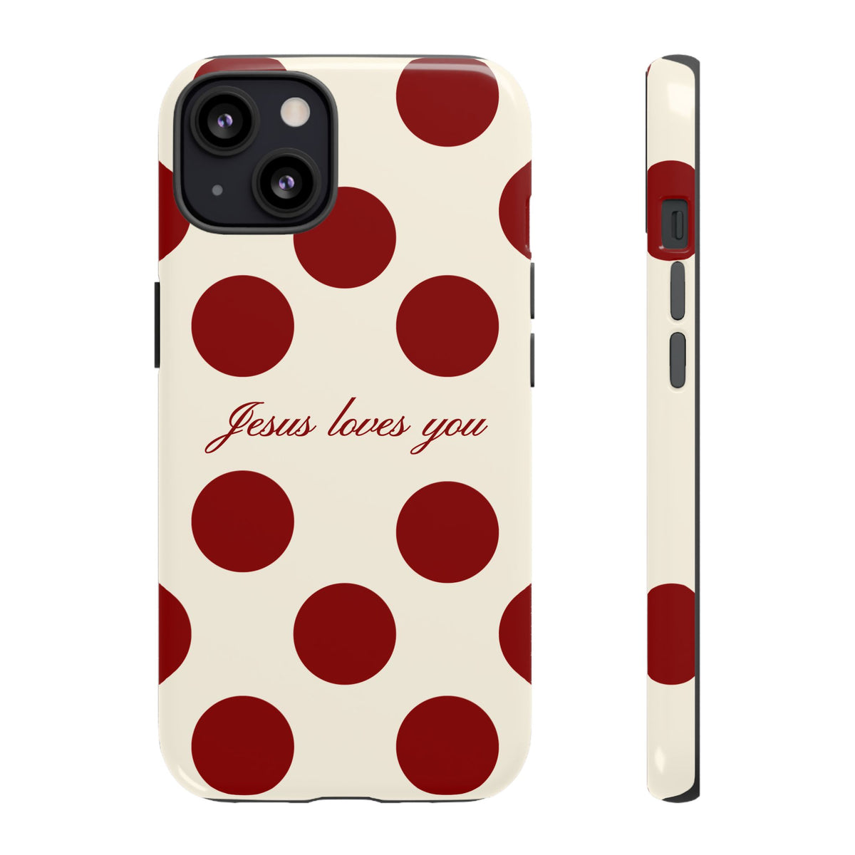 Jesus loves you Red and Créame Phone Case