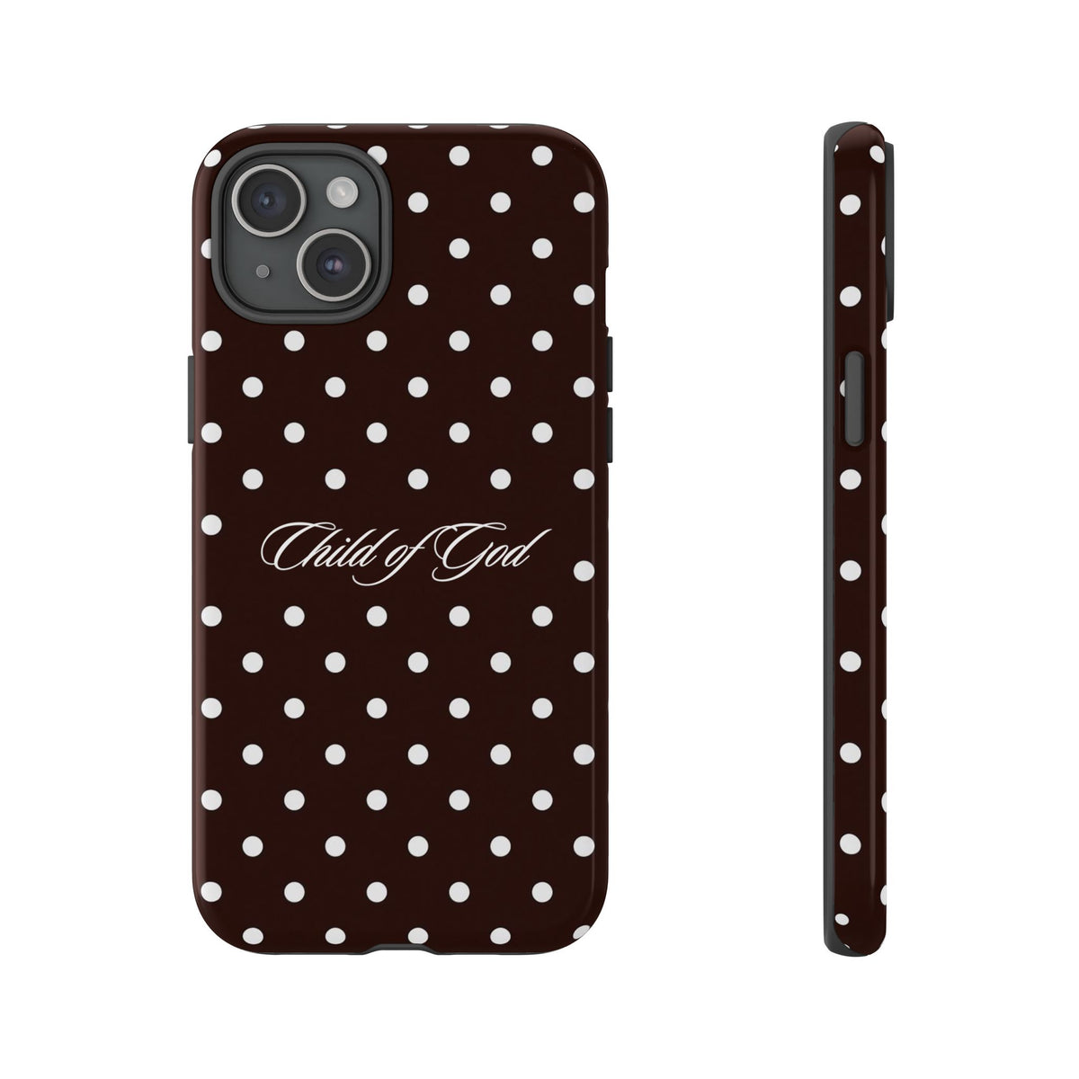 Child of God Espresso Polka Dot Phone Case