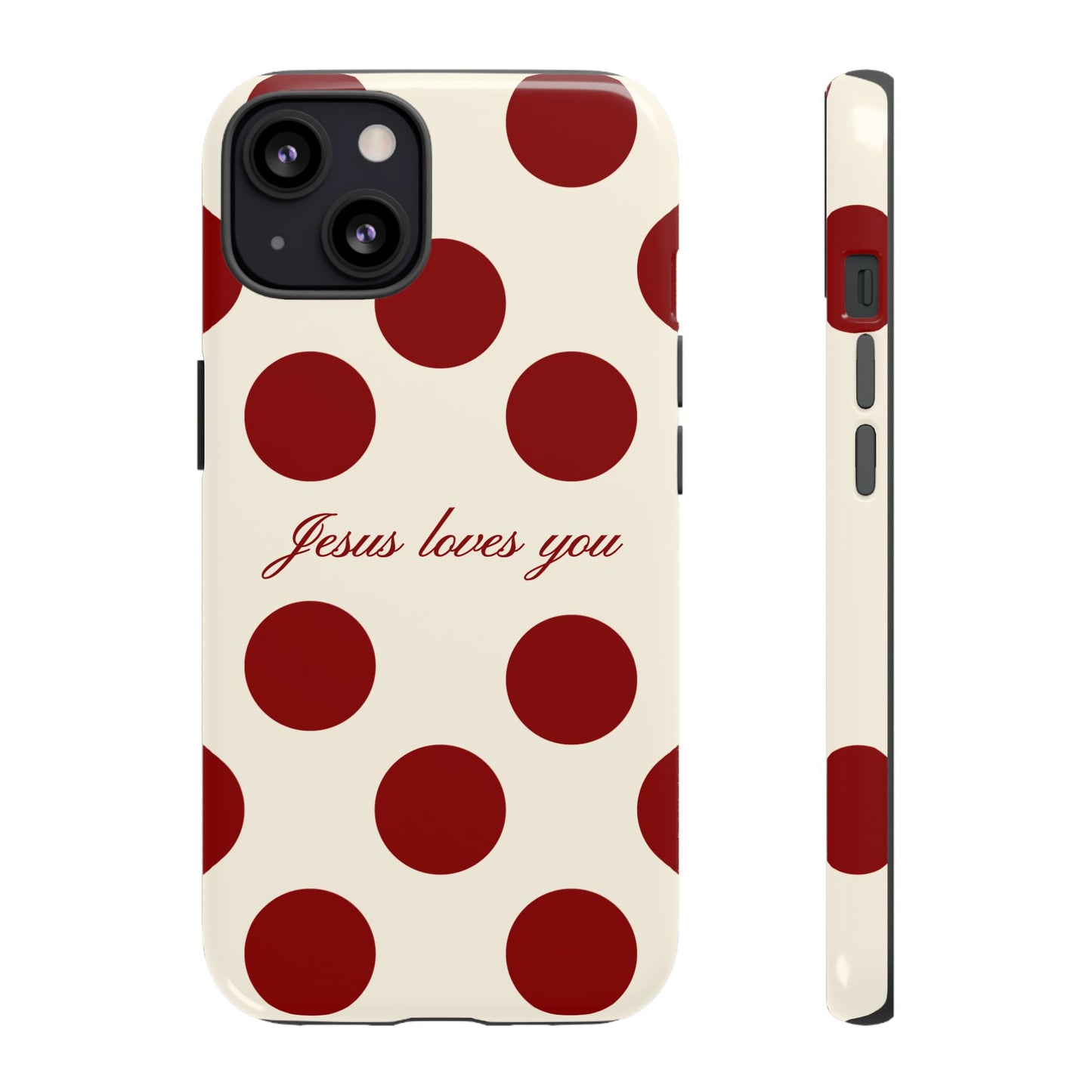 Jesus loves you Red and Créame Phone Case