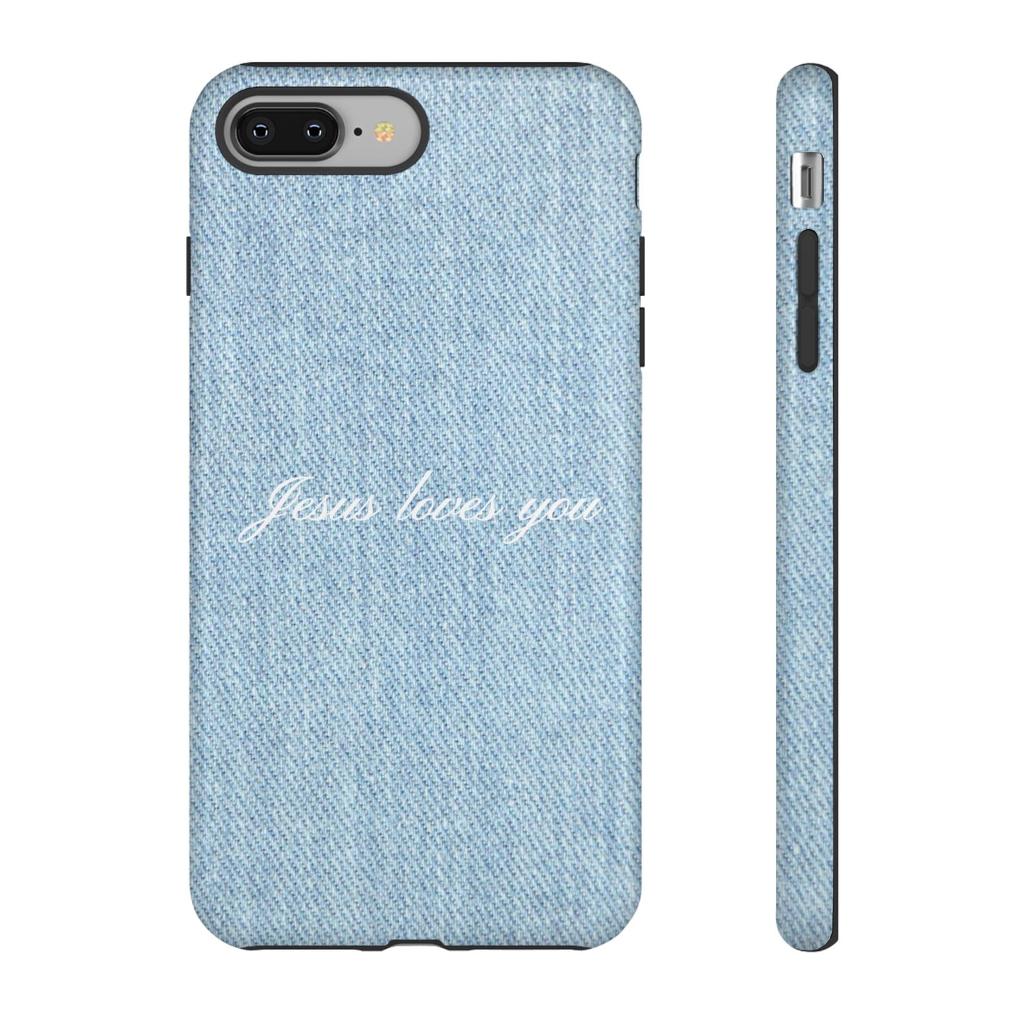 Jesus loves you Denim Phone Case