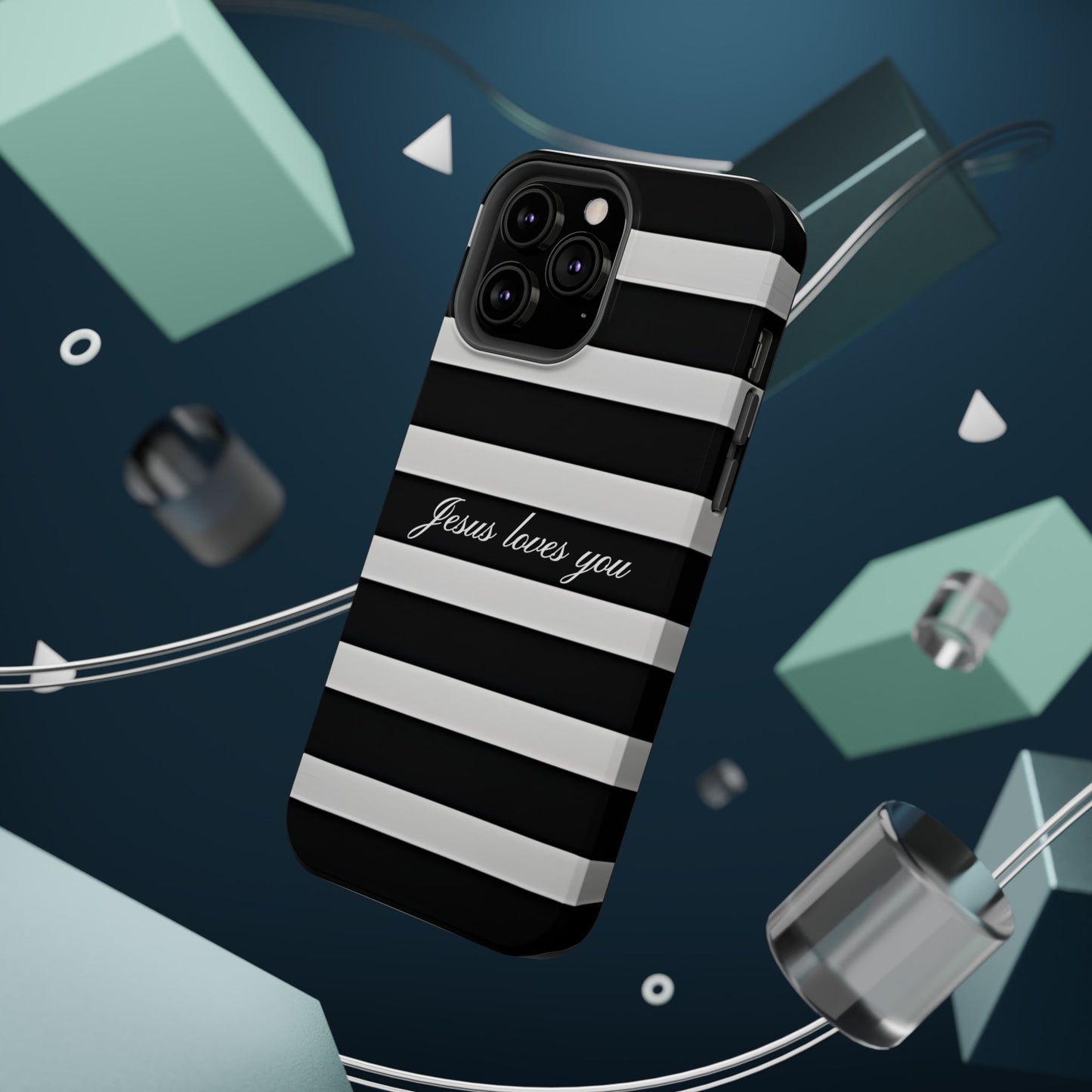 Jesus loves you Striped MagSafe Phone Case