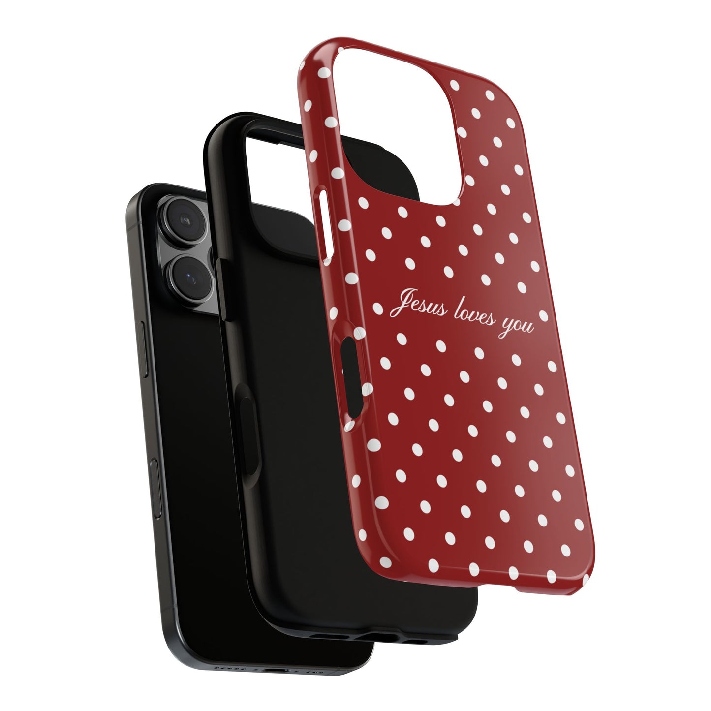 Jesus loves you Red Polka Dot Phone Case