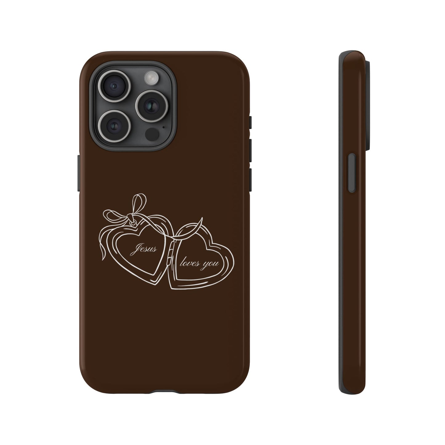 Jesus loves you Locket Espresso Phone Case