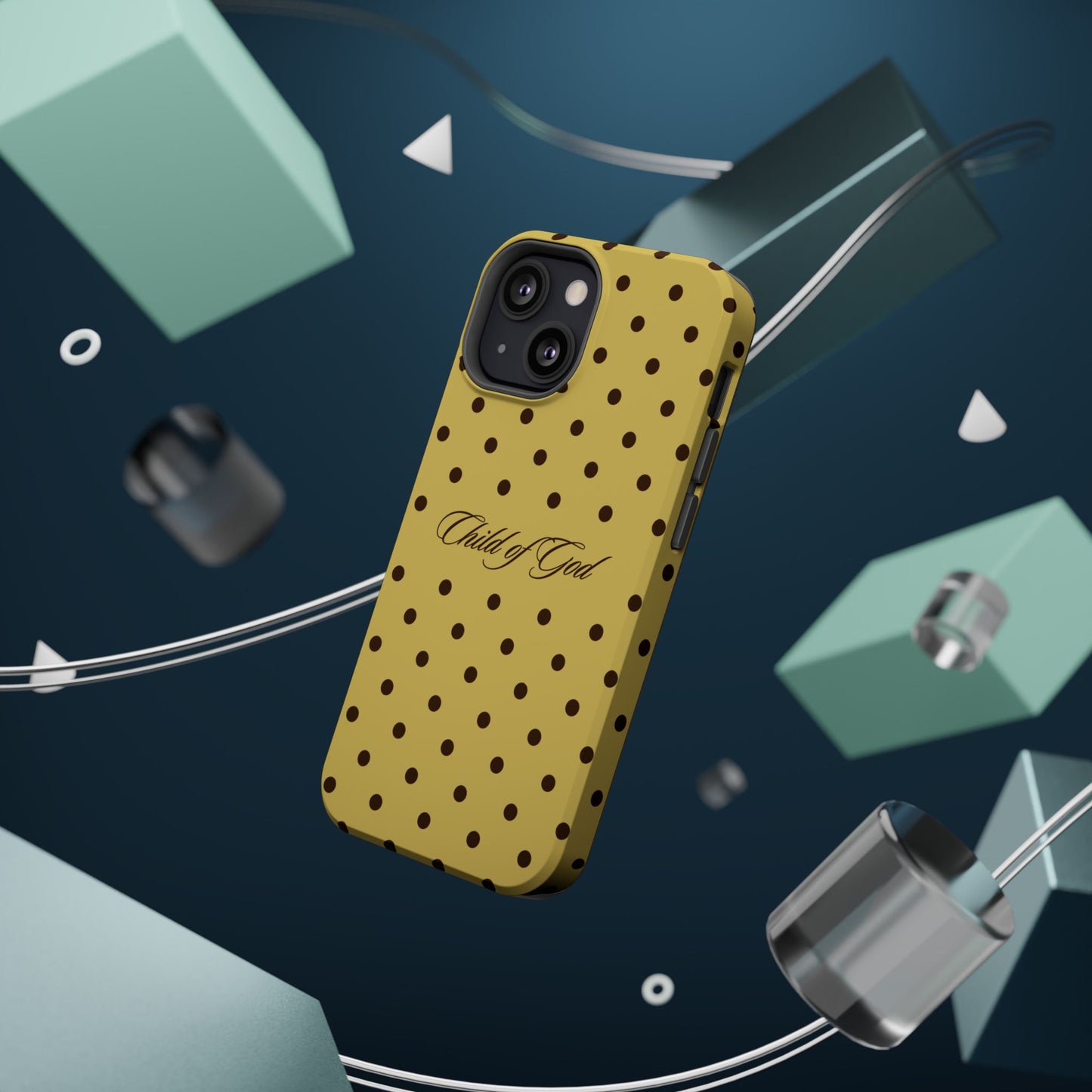 Child of God Yellow and Brown Polka Dot MagSafe Phone Case