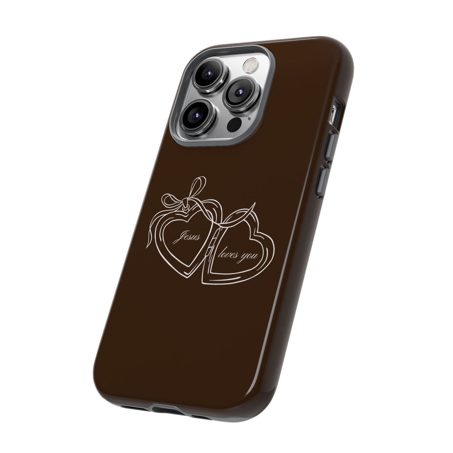 Jesus loves you Locket Espresso Phone Case