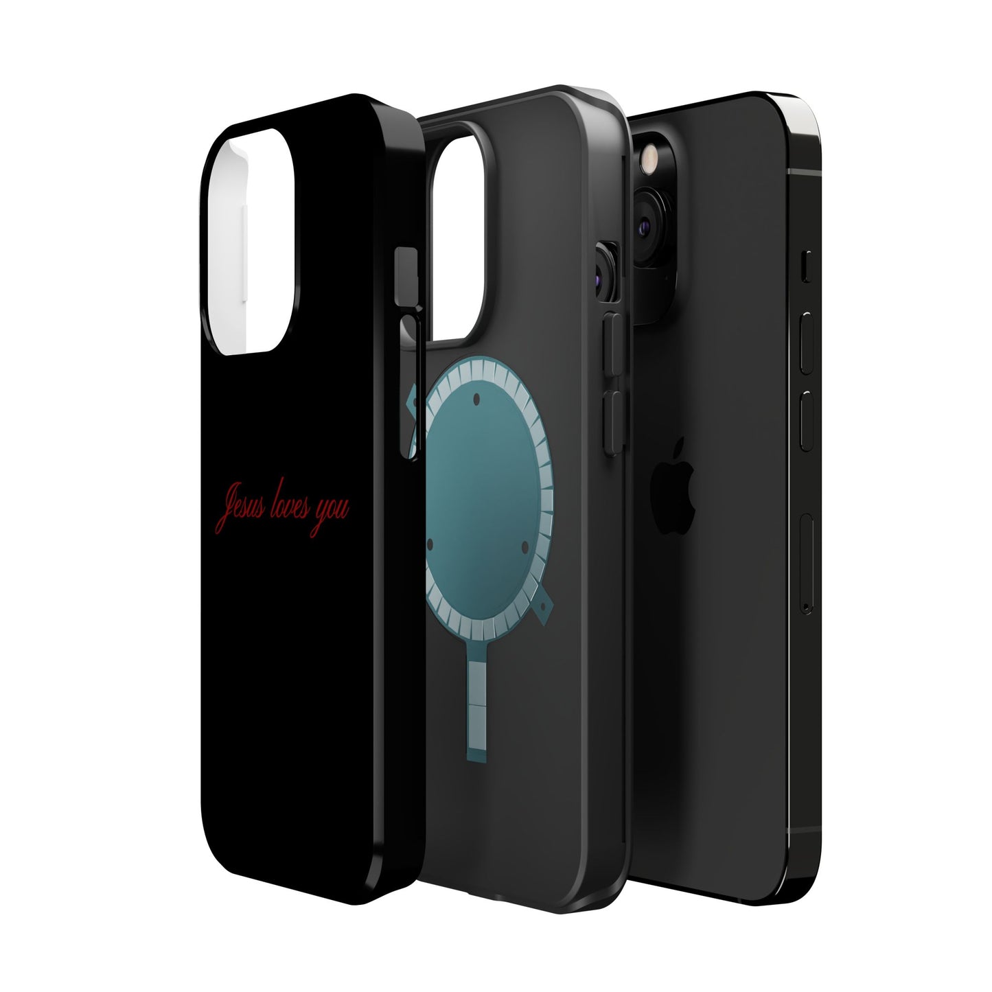 Jesus loves you Black MagSafe Phone Case