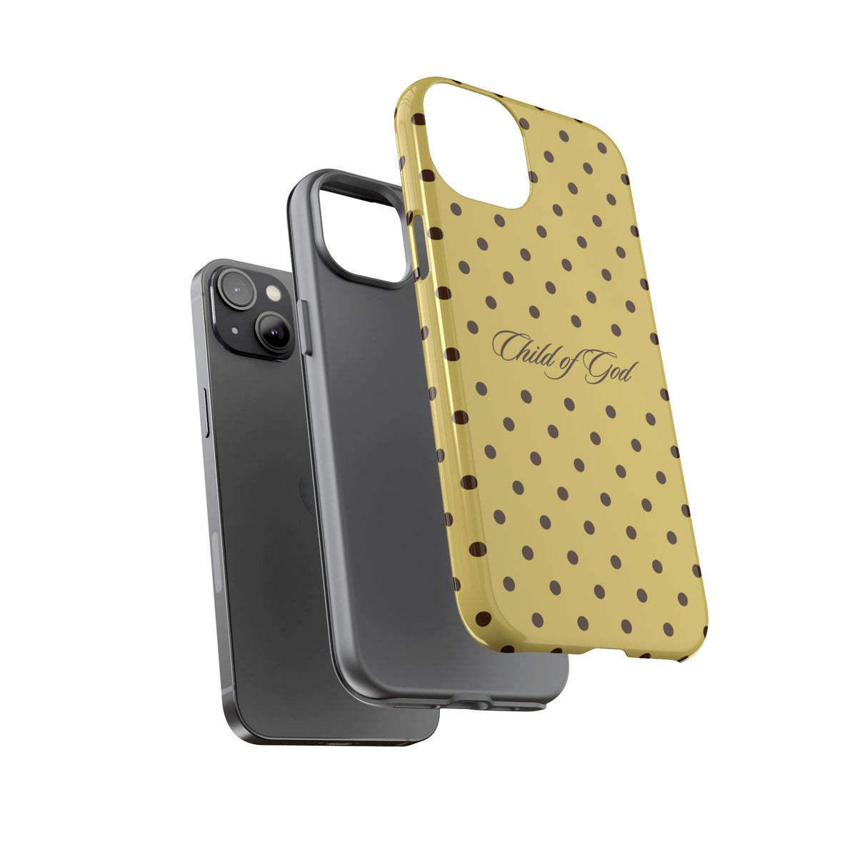 Child of God Brown & Yellow Polka Dot Phone Case