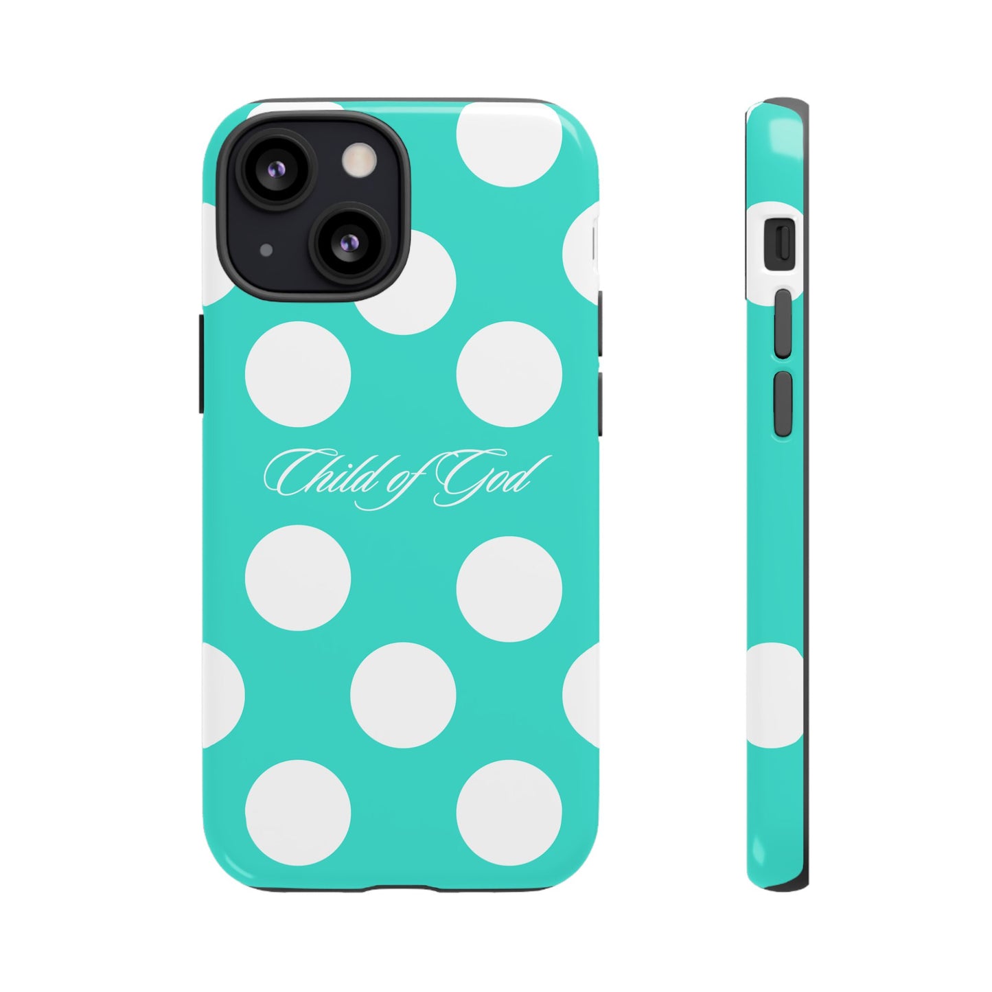 Child of God Turquoise Polka Dot Phone Case