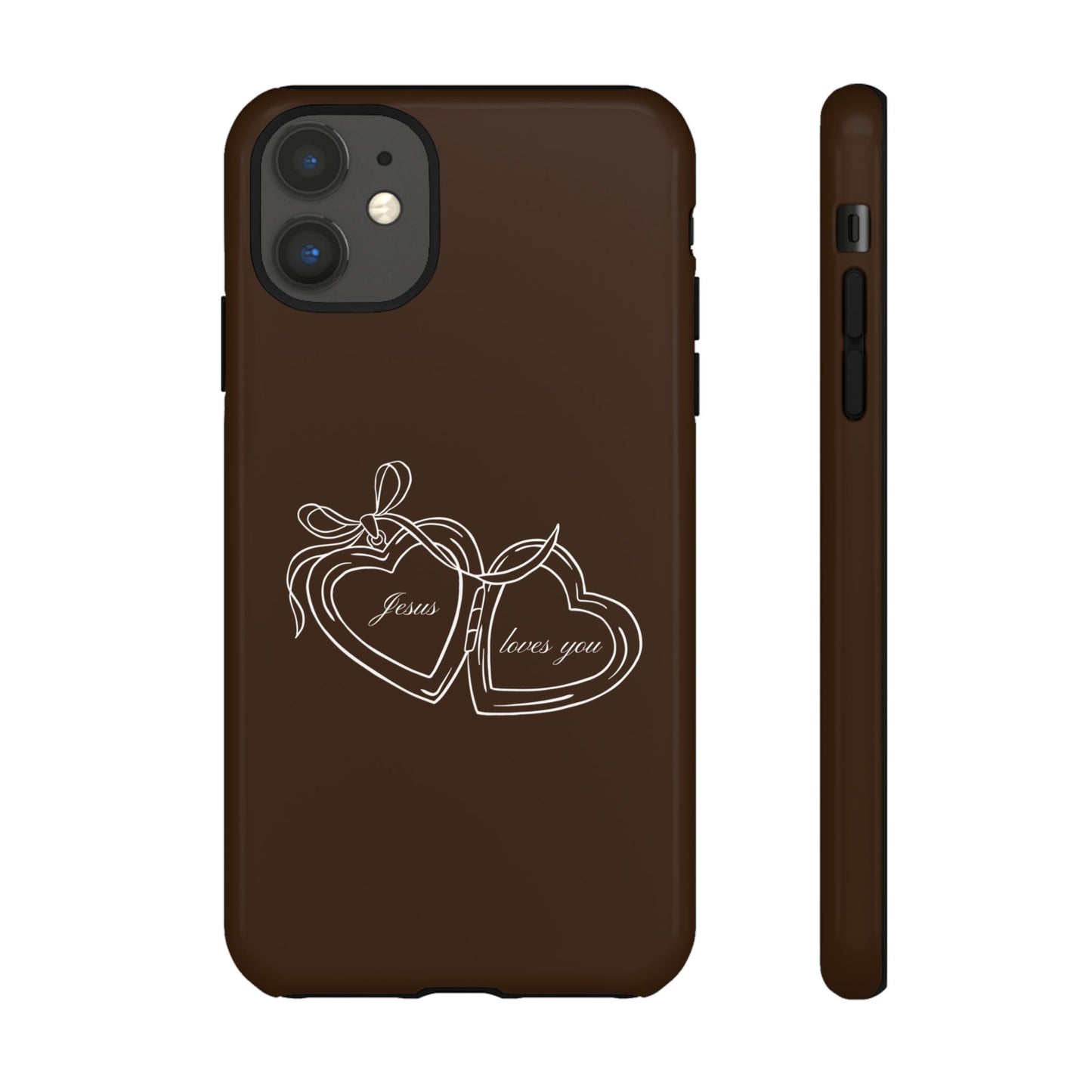 Jesus loves you Locket Espresso Phone Case