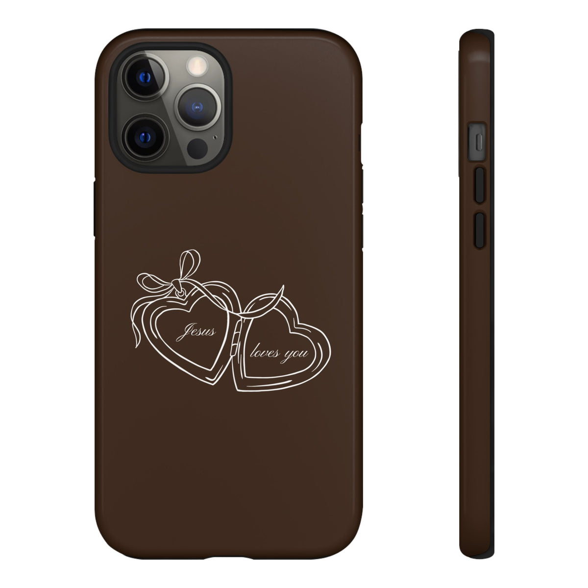 Jesus loves you Locket Espresso Phone Case