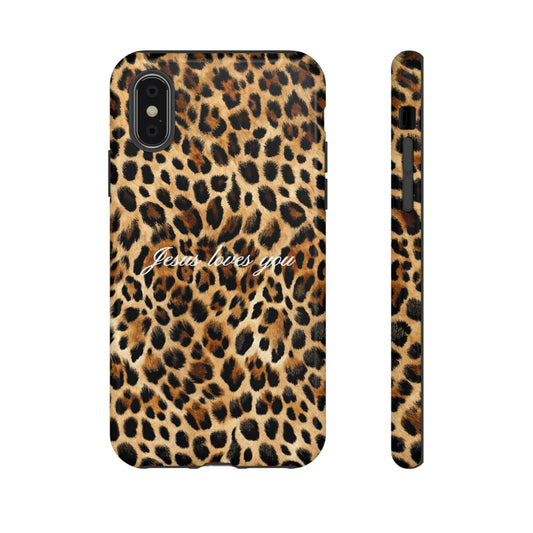 Jesus Loves You Leopard Phone Case