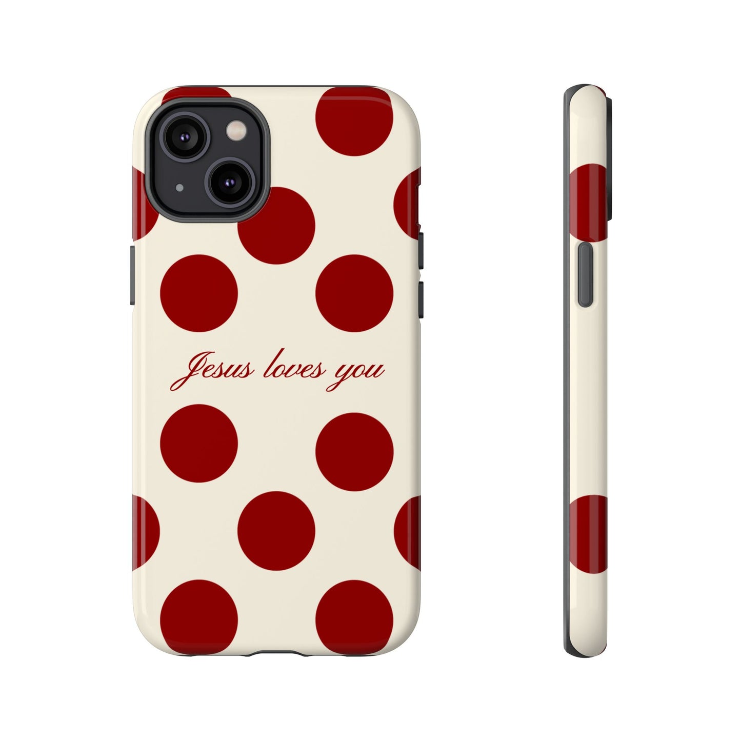Jesus loves you Red and Créame Phone Case