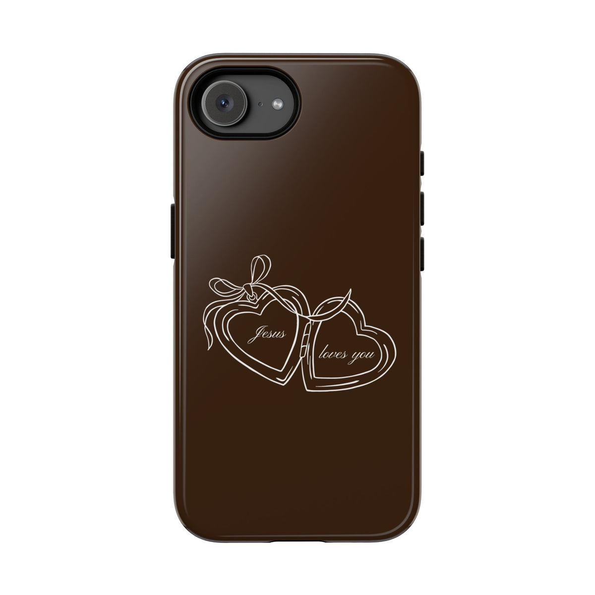 Jesus loves you Locket Espresso Phone Case
