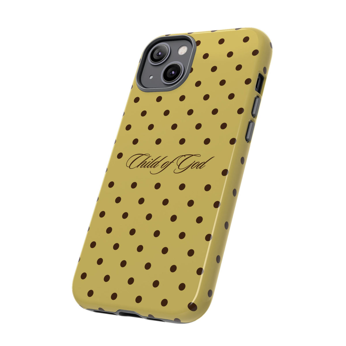 Child of God Brown & Yellow Polka Dot Phone Case