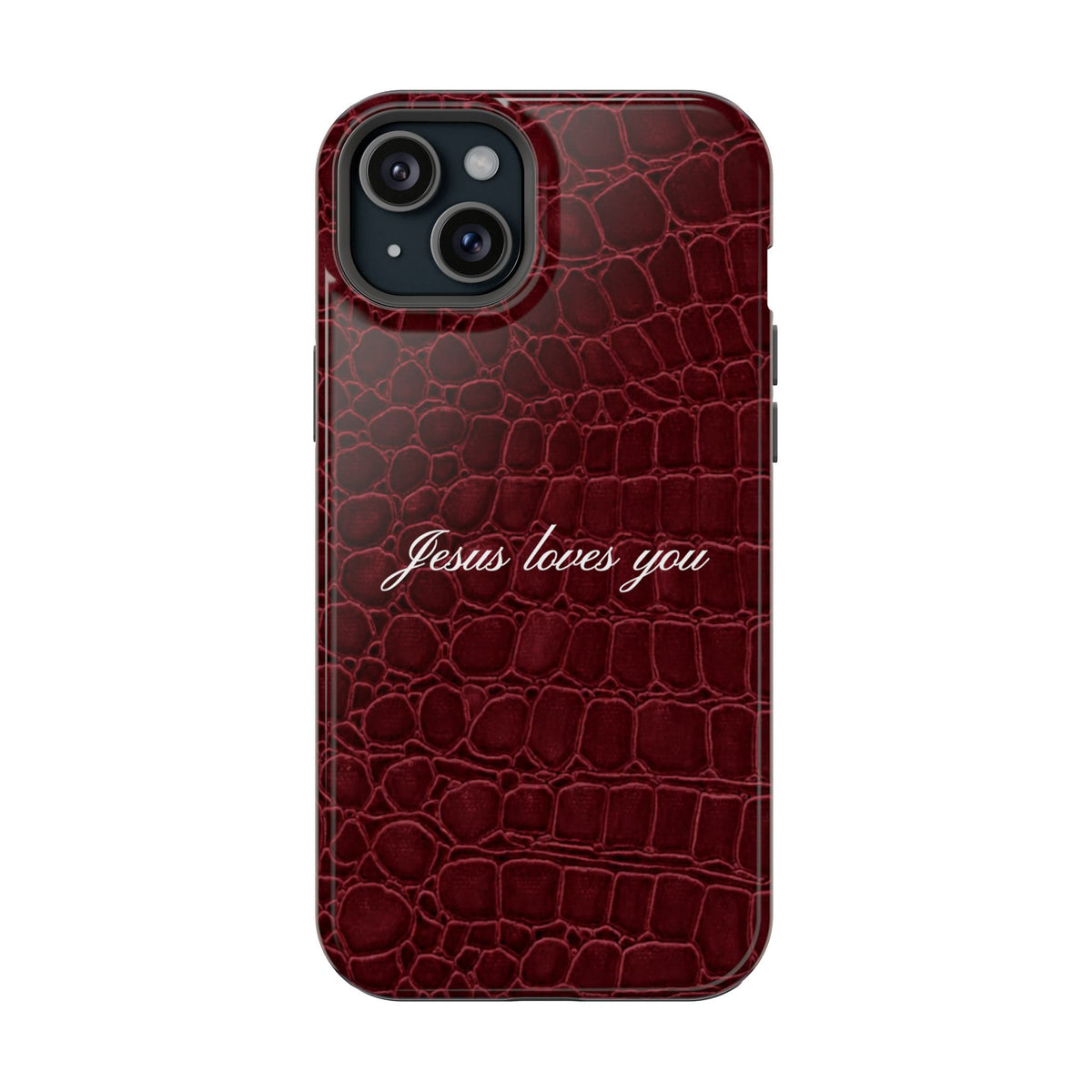 Jesus loves you Burgundy Croc MagSafe Phone Case