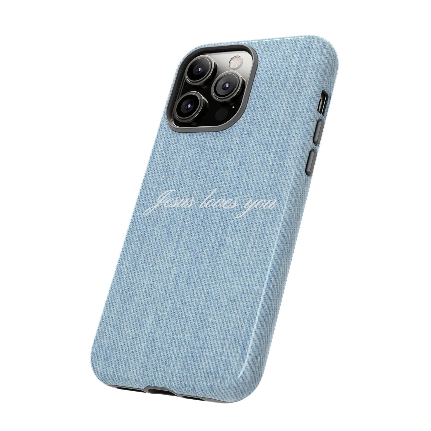 Jesus loves you Denim Phone Case