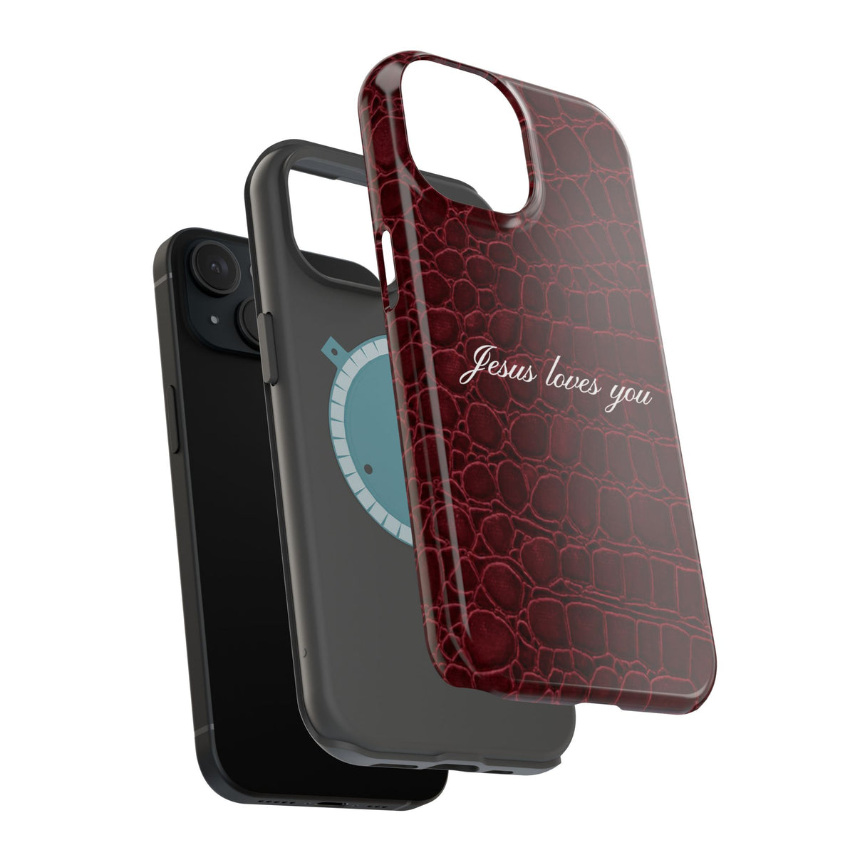 Jesus loves you Burgundy Croc MagSafe Phone Case