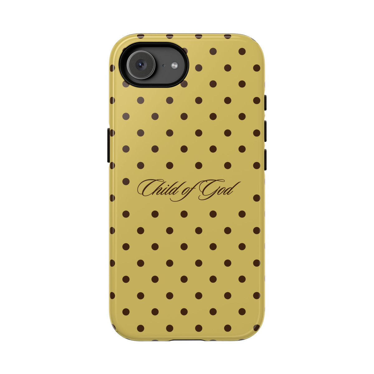 Child of God Brown & Yellow Polka Dot Phone Case