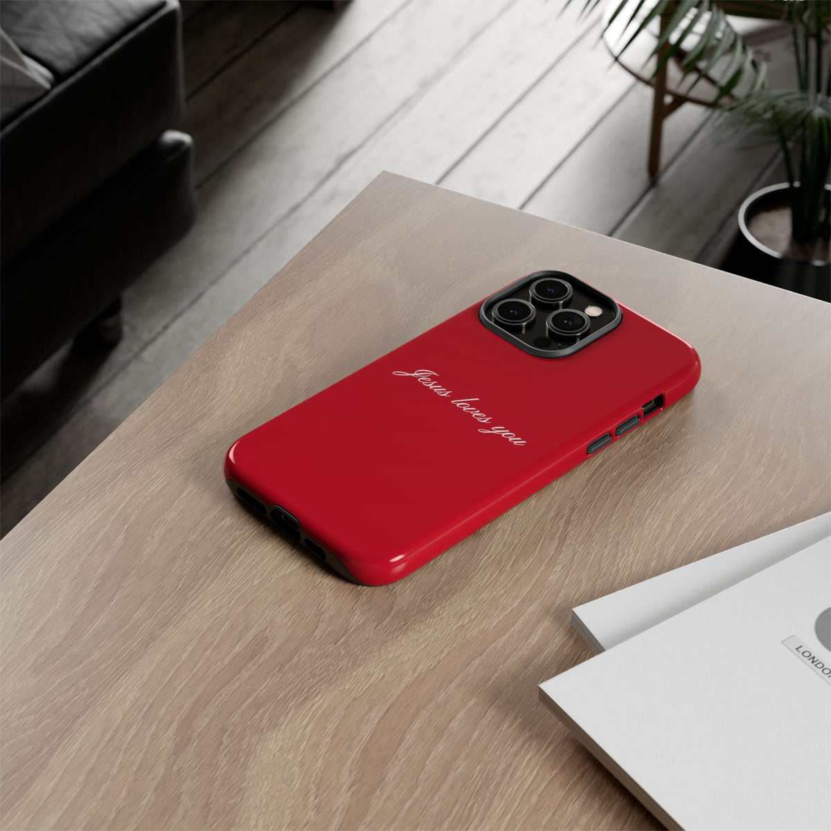 Jesus loves you Red Phone Case